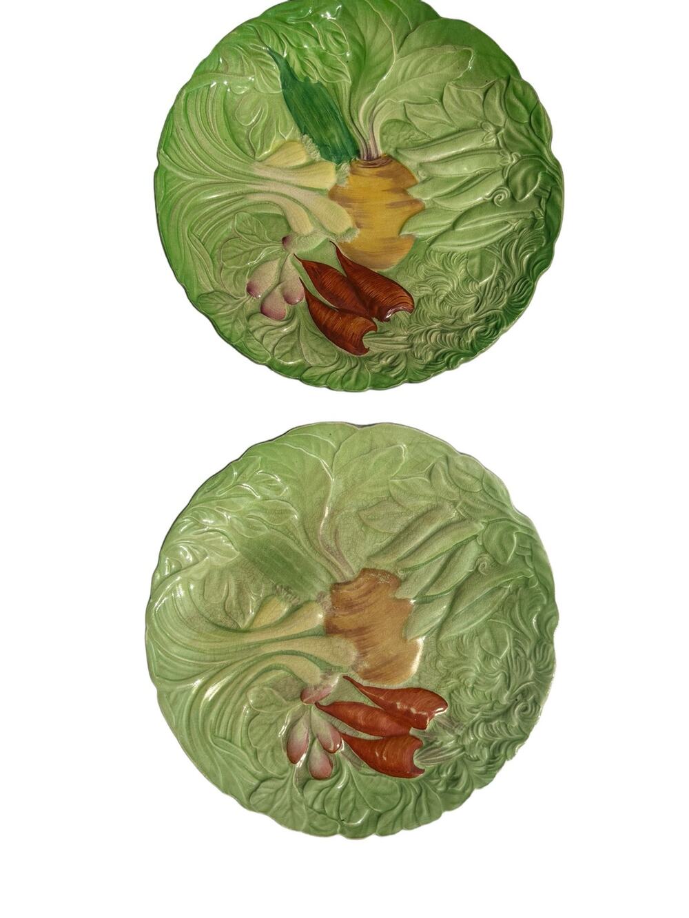 Royal Winton Grimwades Plates Set of 2 Vintage Crazing Vegetable Theme Farmhouse